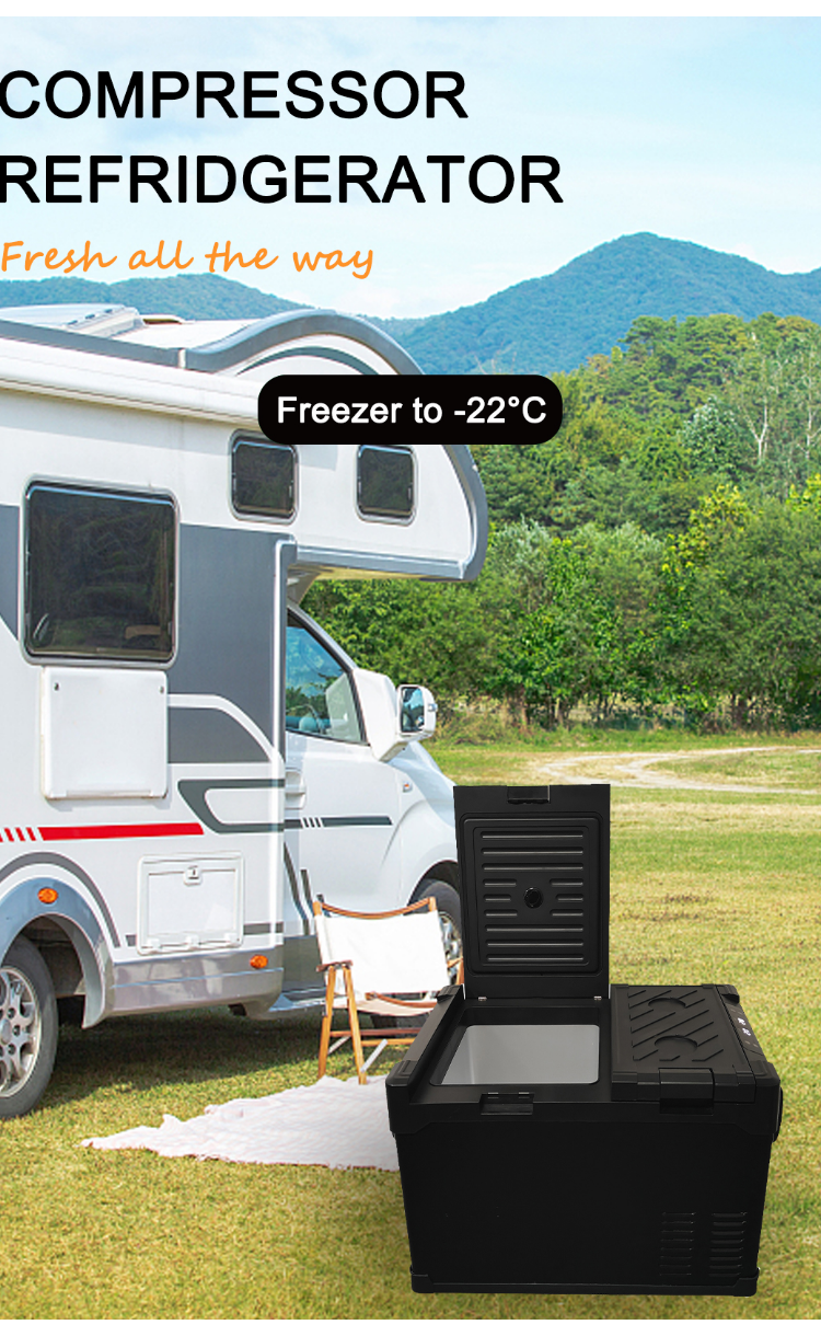 12v DC Compressor Portable Mini Freezer 45L Capacity Ideal for Road Trips and Camping
