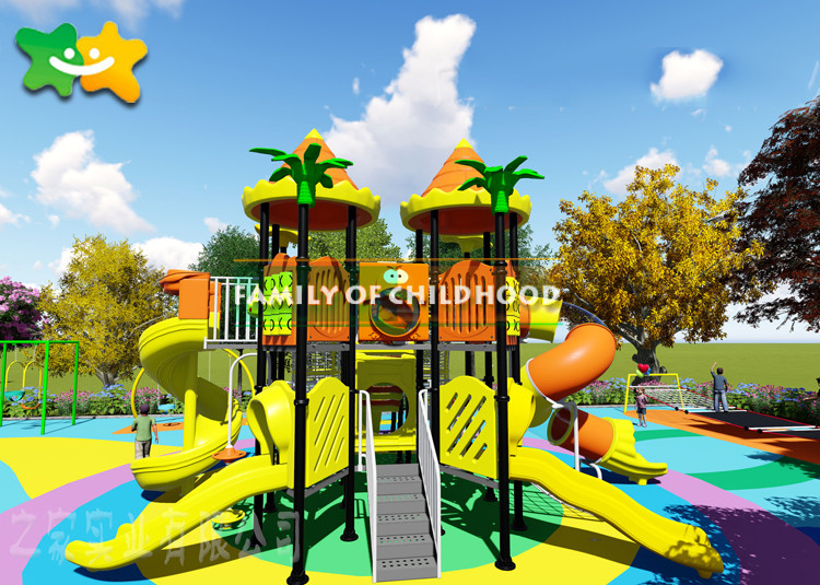 Kindergarten Plastic Kids Outdoor Playground Equipment Eco Friendly Non Toxic Material