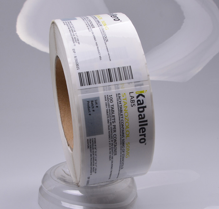 Custom glossy lamination waterproof jar vial packaging self adhesive sticker labels printing