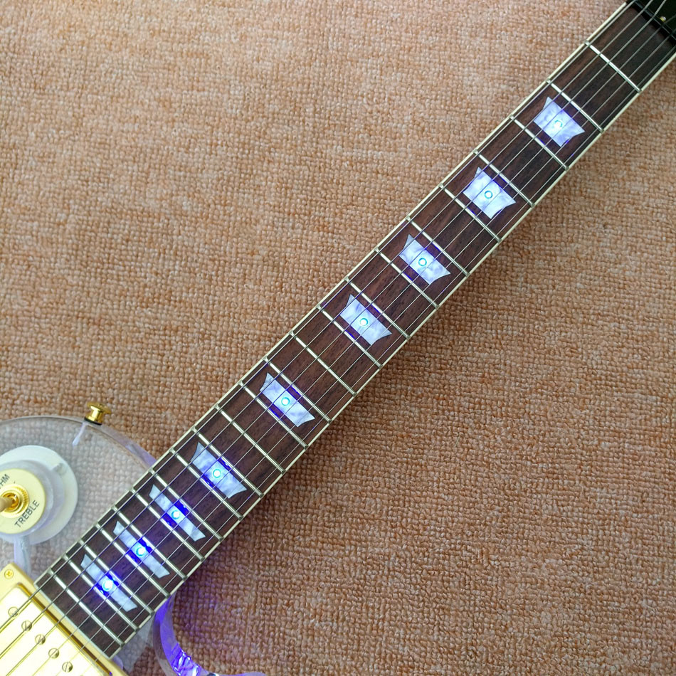 High quality Standard LP acrylic electric guitar, rosewood Fingerboard LED light LP 1959 R9 electric guitar, free shippi