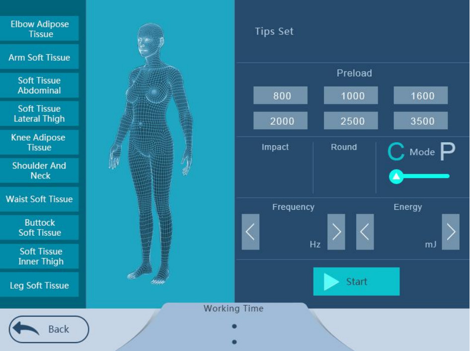 50mj To 200mj ESWT Shockwave Therapy Machines C Mode P Mode