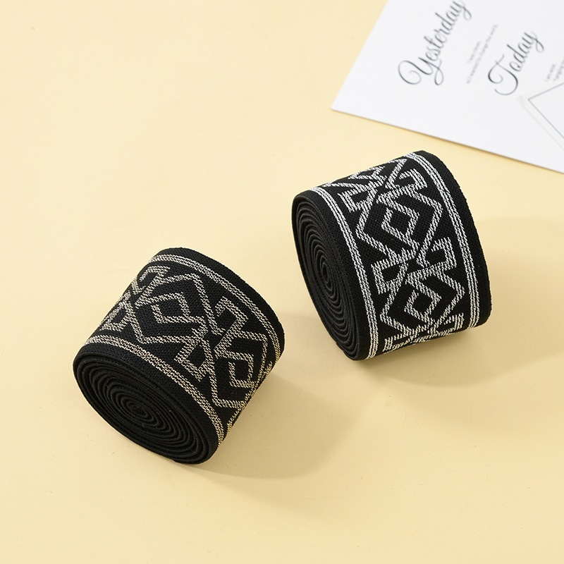 Vintage nylon jacquard ribbon custom logo knitted for waistband underwear elastic jacquard band