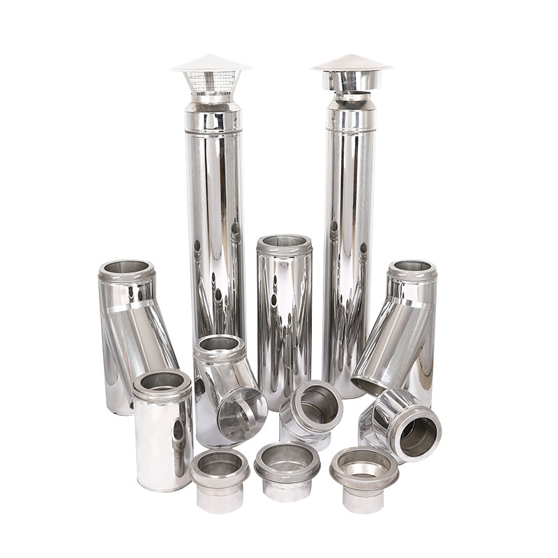 6 Inch Twist Double Wall Insulated 45 Degree Tee For Fireplace Chimney System