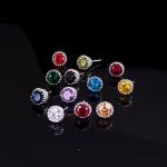 Women Fashion CZ Bling Iced Cubic Zirconia Silver Jewelry Gold Plated CZ Round