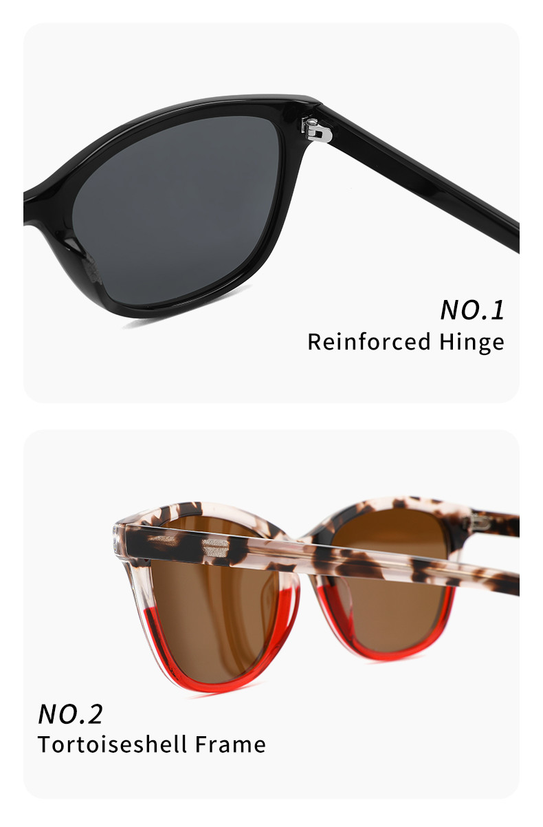 Acetate Frame UV400 Cat Eye Women Sunglasses Double Color Lightweight