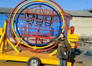 Quality FRP Material 3D Space Ring Rides , 2/4/6 Seats Mobile Human Gyro Ride wholesale