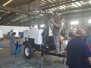 Q235 360 Rotation 16KW Mobile Light Tower For Construction