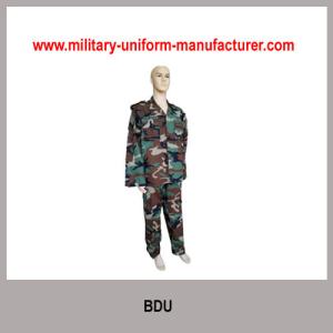 China Military Woodland Camouflage Polyester Cotton Battle Dress Uniform for Army wear on sale