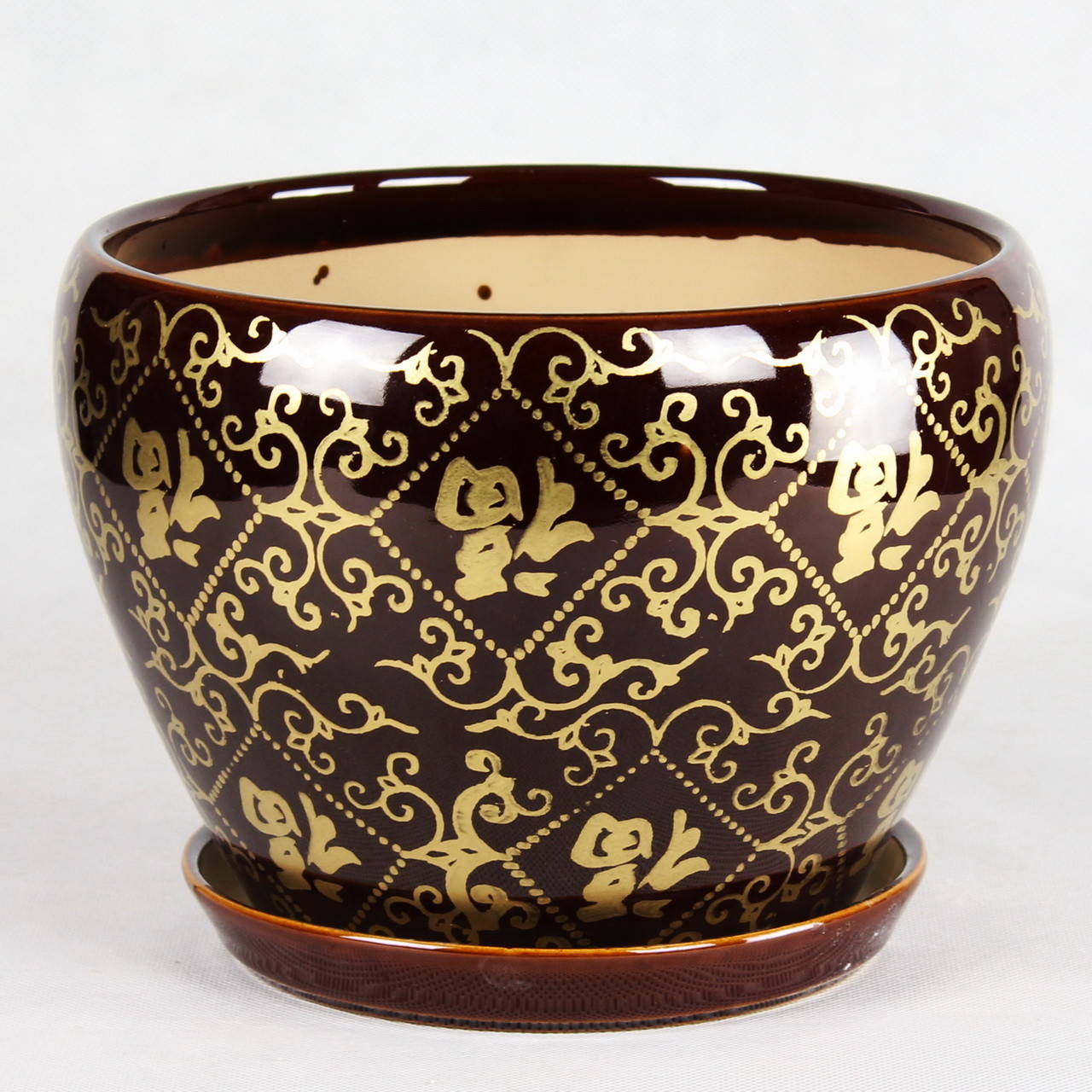 Customized Round Ceramic Pots Wide Selection Drainage Included