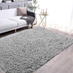 Light Grey Fluffy Bedroom Living Room Area Rug Luxury Tie-dyed Hotel Center