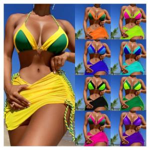 Quality High Elasticity 3 Piece Swim Set Padded Cup For Women wholesale