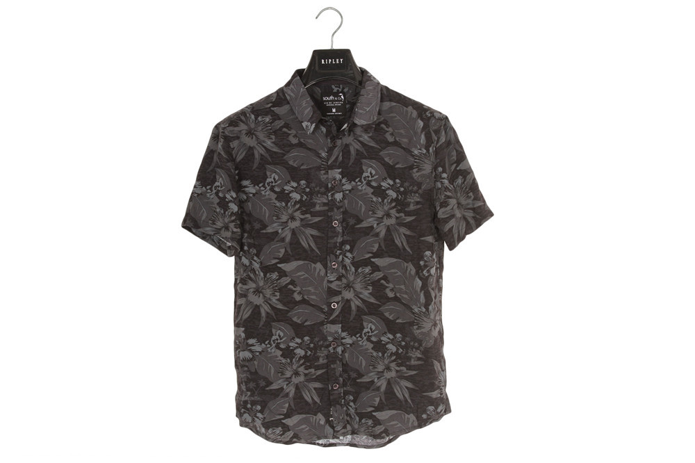 Summer Printed Short Sleeve Shirts 100% Viscose Printed Silk Shirt Mens
