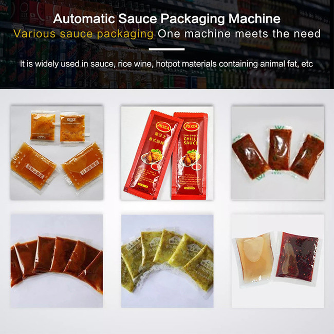 Automatic 100ml Semi Liquid Packaging Machine 150mm Vertical Back Seal Bag Paste