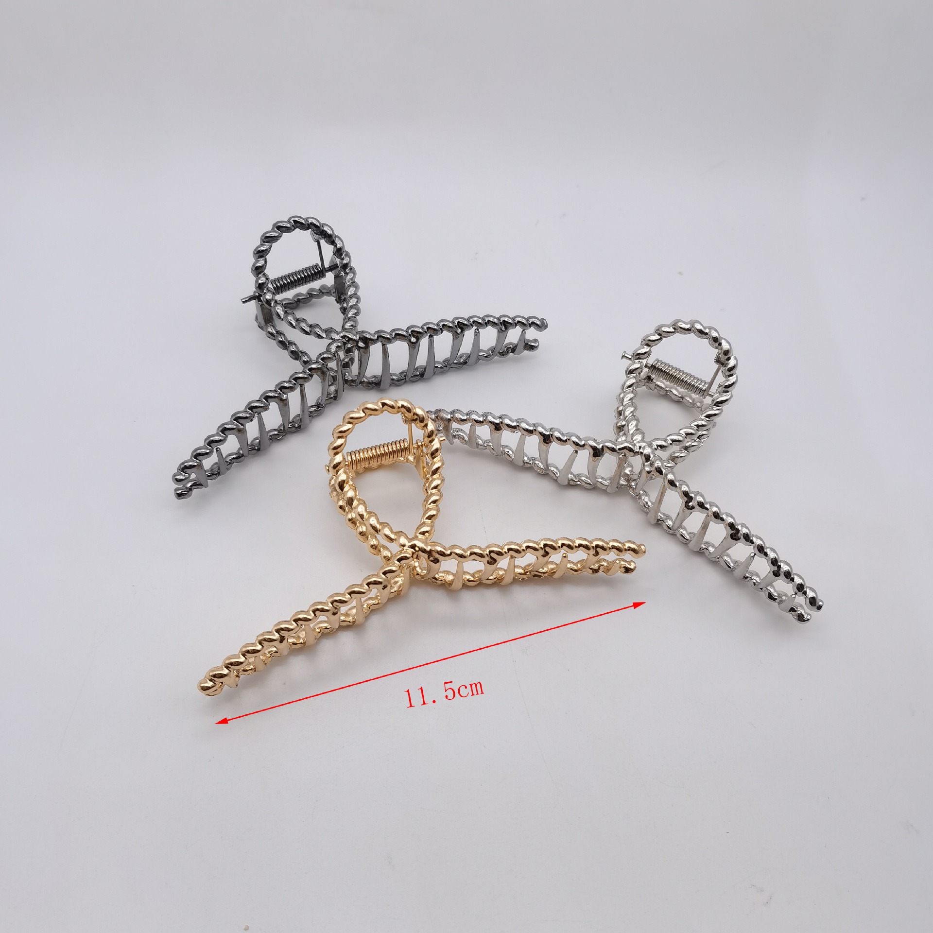 Alloy Big Large Metal Claw Hair Clips Gold Silver Gun Black 11.5cm