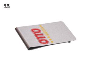 Quality Name Brand Metal Money Clip Large Capacity Red And Yellow Logo wholesale