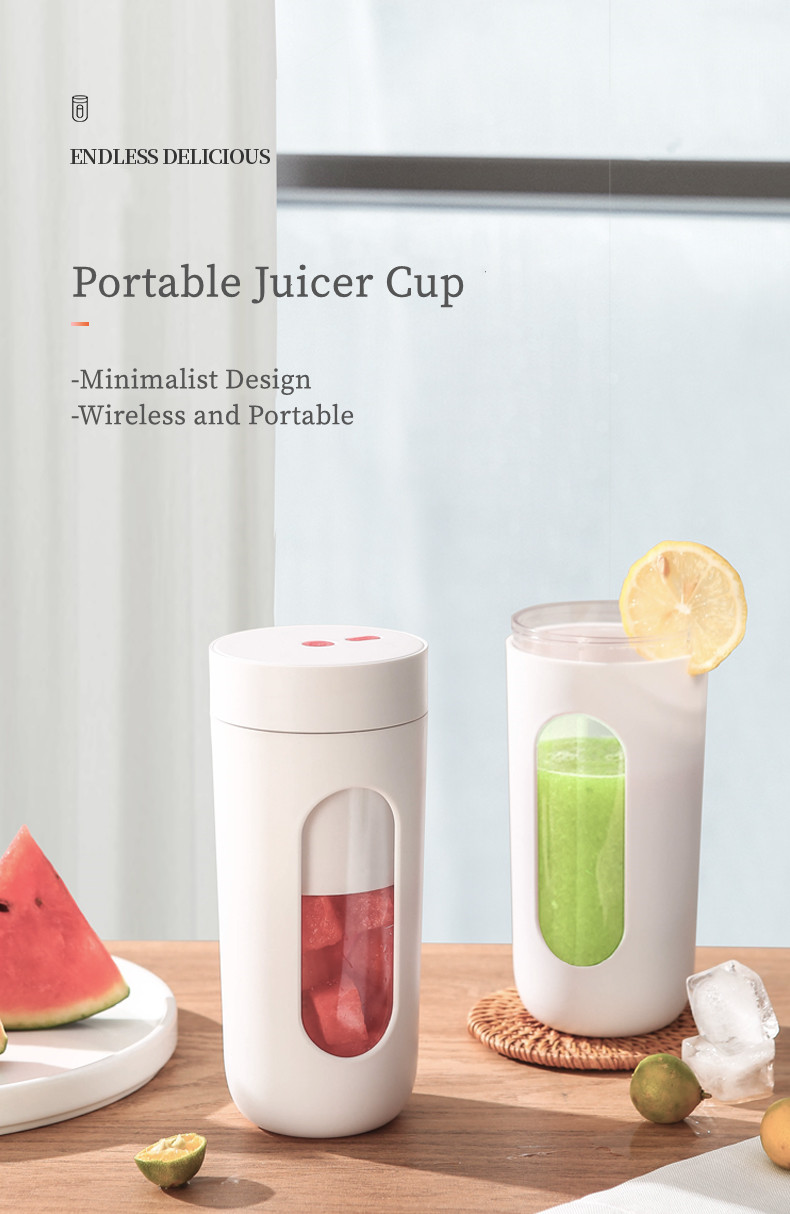 New Minimalist Portable Juicer Cup 300ml Rechargeable Milkshake Fruit Blender For Home Travel