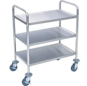 Quality SS Dressing Trolley Lab Fittings 4 Wheel Hospital Stainless Steel Trolley wholesale