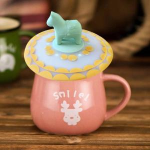 Quality Cartoon Customizable Leak Proof Silicone Tea Cup Lid Odorless And Non-Toxic Silicone Cup Lid wholesale