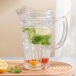 45 Ounce Vintage Glass Water Pitcher Machine Made Transparent Embossed