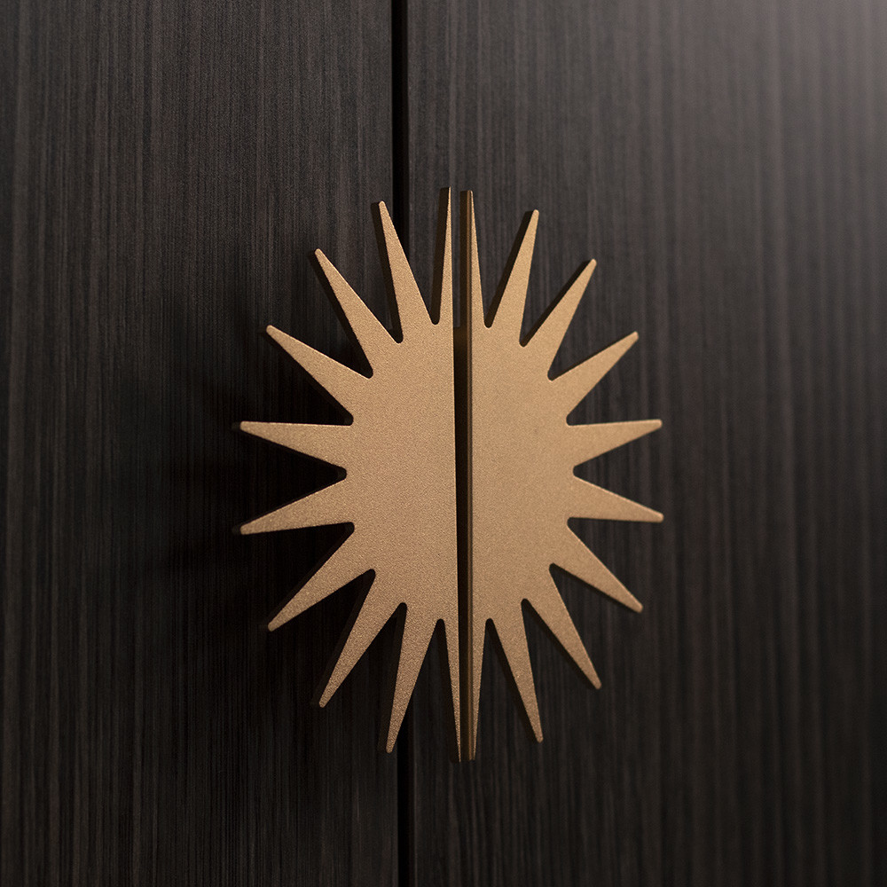 OEM Sun Flower Black Cabinet Handles Customize 12cm For Furniture Door