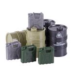MOC military printed oil drums and oil pot barrel weapon building blocks