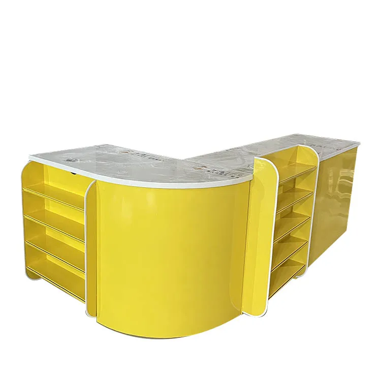 Customized Color Grocery Store Checkout Counter Supermarket Cashier Counter