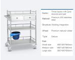 3 Layer Hospital Stainless Steel Medical Instrument Trolley