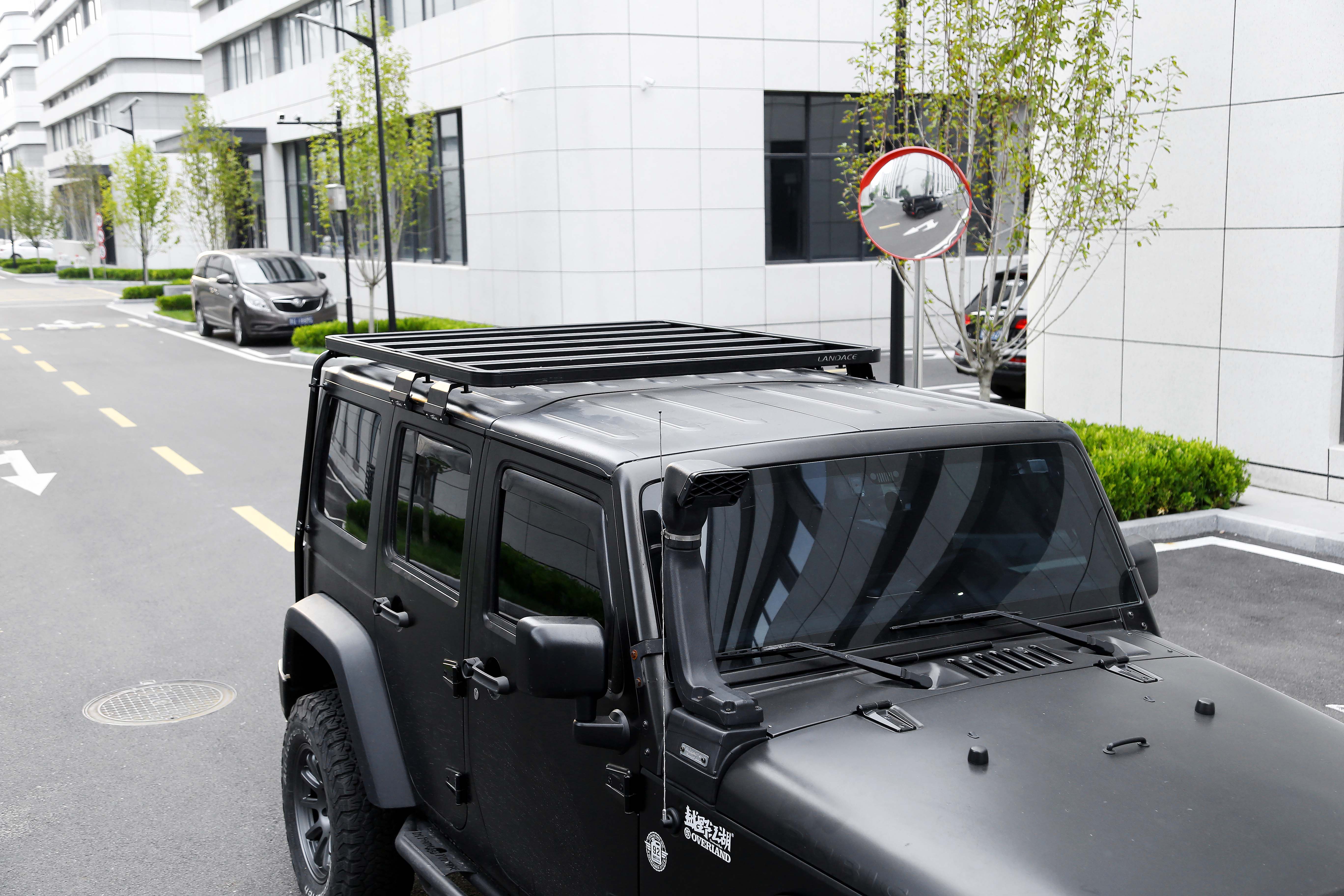 Off-Road Black Powder Coating Custom 4x4 Aluminum Jeep Roof Racks with Side Ladder