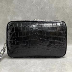 Quality Authentic Real Crocodile Belly Skin Zipper Closure Male Clutch Purse Genuine Exotic Alligator Leather Men Wristlets Bag wholesale