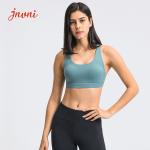 Strappy Sports Bra For Women Sexy Crisscross Back Adjustble Button Yoga Running