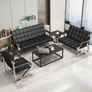 Quality Modern Beauty Spa Salon Waiting Room Sofa Comfort 3 Seater Office Sofa Leather Reception Sofa Couch wholesale