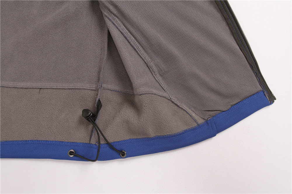 Navy Color Mens Womens 100% Polyester Hooded Softshell Jacket