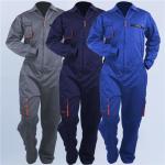Custom Logo Industrial Worker Uniform Cotton Material Blue Grey Orange