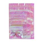 PVC Custom Zipper Bag Iridescent Laser Holographic Plastic Clothing Bag