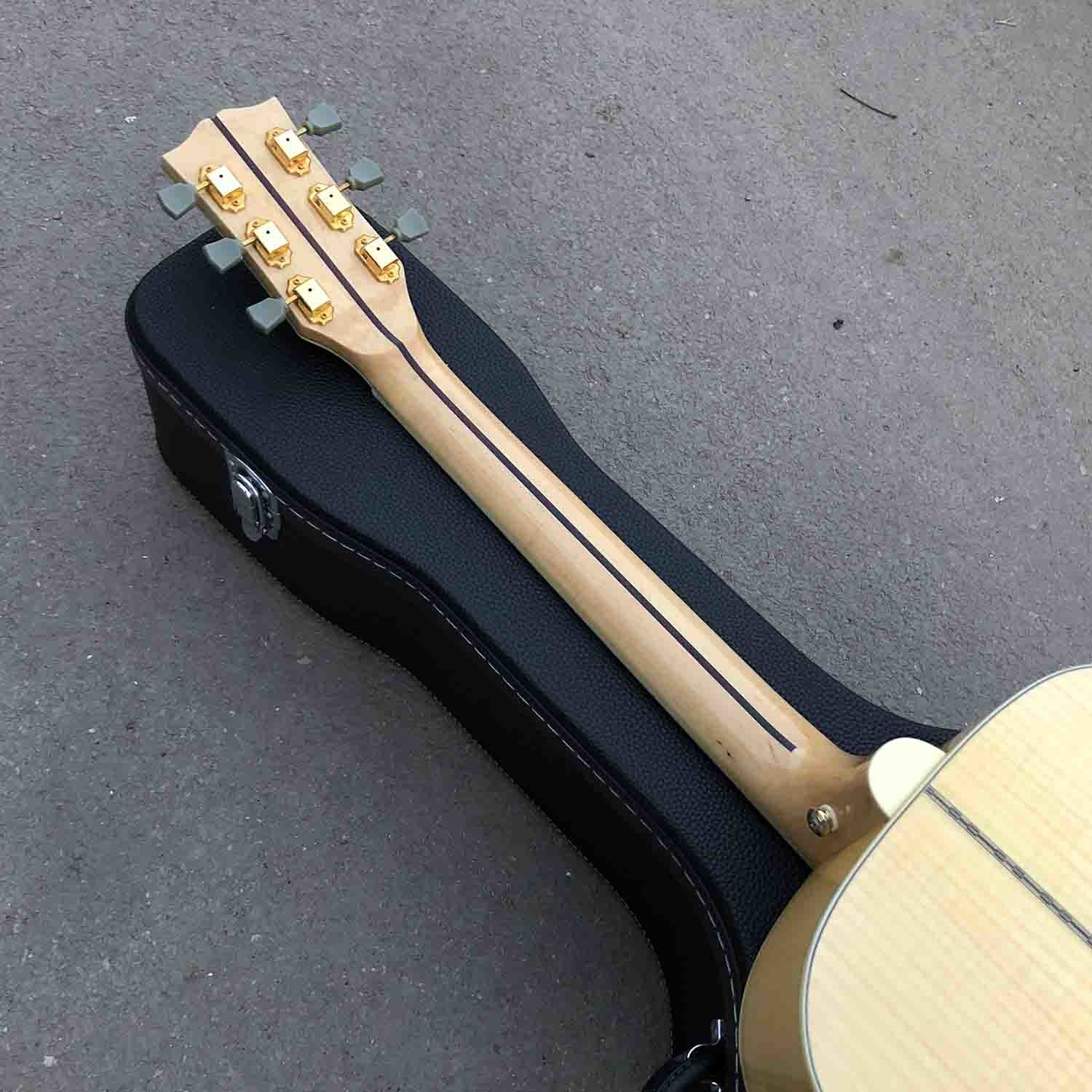 Custom Grand 43 Inch Jumbo AAAAA All Solid Wood Acoustic Guitar in Natural Color