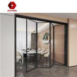 Balcony Aluminium Folding Door Powder Coating High Track Bi Fold Doors