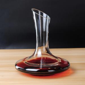 Quality 1800ml 60Oz Round Wine Decanter Bottle Effortless Pours With Oblique Mouth wholesale