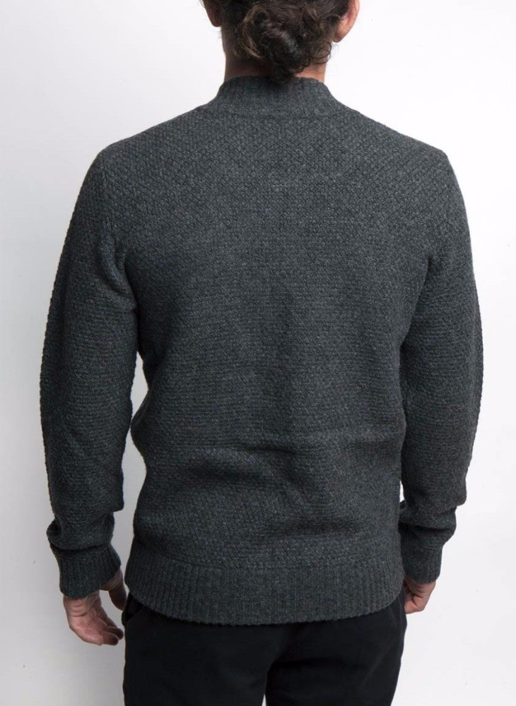 80 Lambswool 20 Nylon Knit Cardigan Sweater Texture Stitch For Men 5gg Gauge