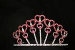 Valetines day crowns and tiaras red hearts crystal rhinestone crowns custom