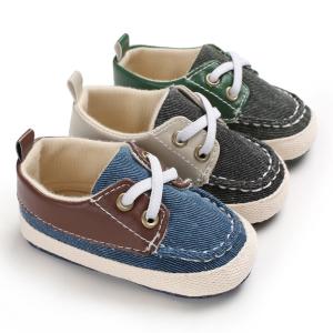 Quality New fashion Canvas shoes Anti-slip prewalker infant crib boy baby shoes wholesale