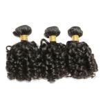 Natural Black Funmi Curly Remy Human Hair Bundles Sew In Weave Bundles Brazilian