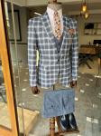 Plaid Striped 3 Piece Tuxedo Suit