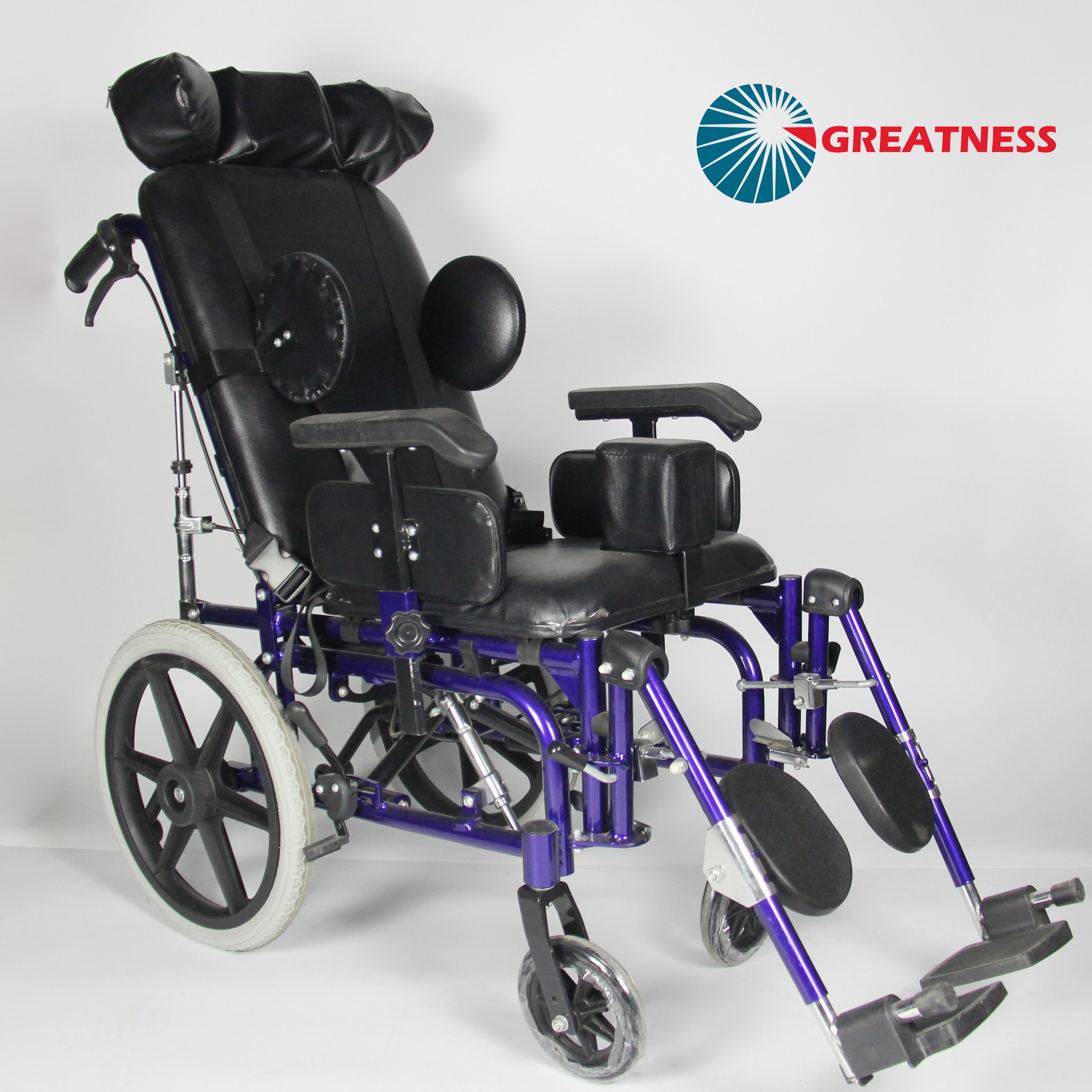 Pediatric Transport Aluminum Manual Wheelchair For Children Reclining High Back