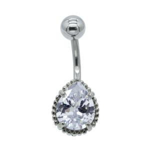 Quality Small Belly Button Rings Surgical Steel Water Drop Crystals Piercing Jewelry wholesale