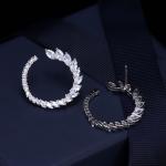 Full Rhinestone Earring Wheat Ear Hoop Earrings Female High-end Light Luxury