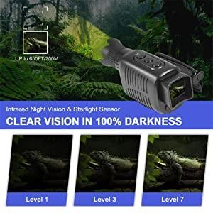 Quality 1080P Digital Monocular Night Vision Long Range 1200Mega Pixel wholesale