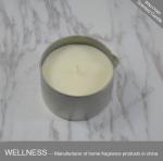 Simple Design Scented Tin Candles Pillar Shaped With No Petro Soot Emissions