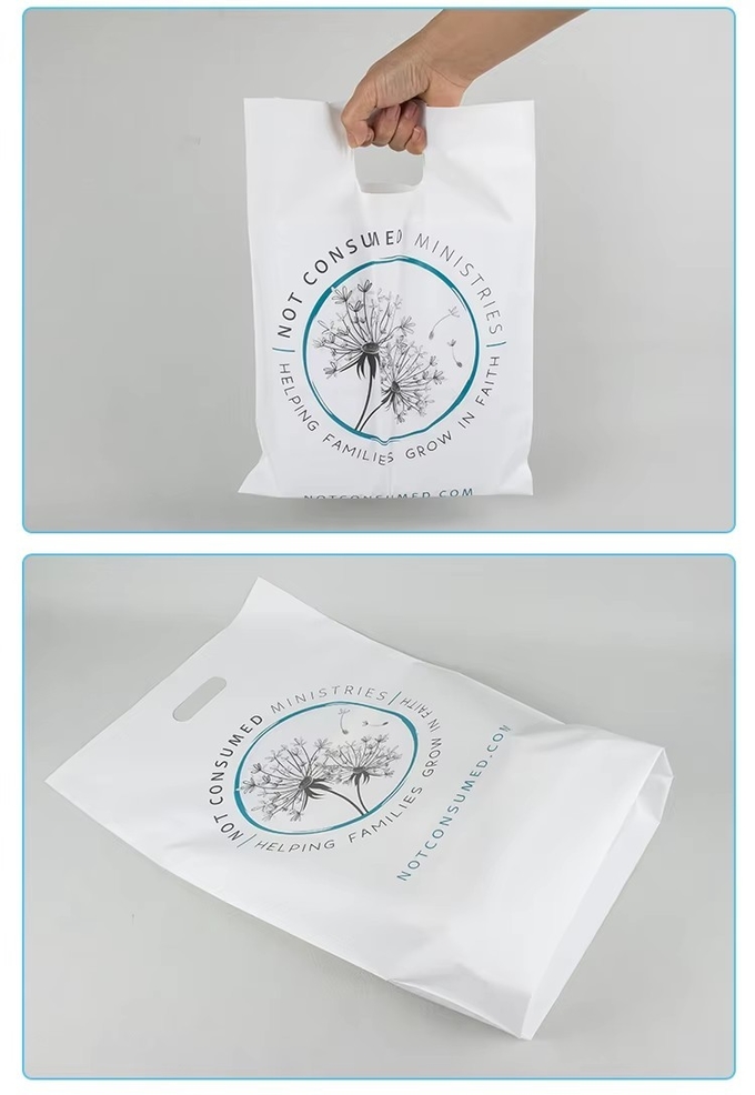 Custom Logo Printed Large Capacity Plastic Bags With Handles For Shopping