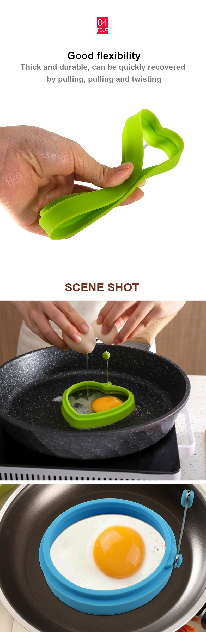 OEM Logo Sustainable Round Design Silicone Egg Rings