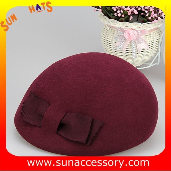 Hot sale Fashion 100% Australia wool felt ladies beret hats ,Red beret hats with adjustable band